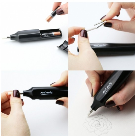 Electronic eraser + 30 replacement erasers from Mont marte
